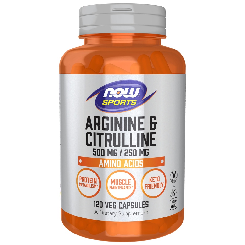 Teraz sport Nutrition, Arginina i Citruline 500 mg / 250 mg, Amino Acids, 120 Kapsułki Veg
