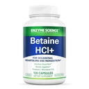 Enzym Science Betaine HCl z pepsyną - Suplement do niskożołądkowego kwasu żołądkowego - Betaine Hydrochloride Supplement - Digestive Enzymes - Enzimas Digestias - 120 kapsułki
