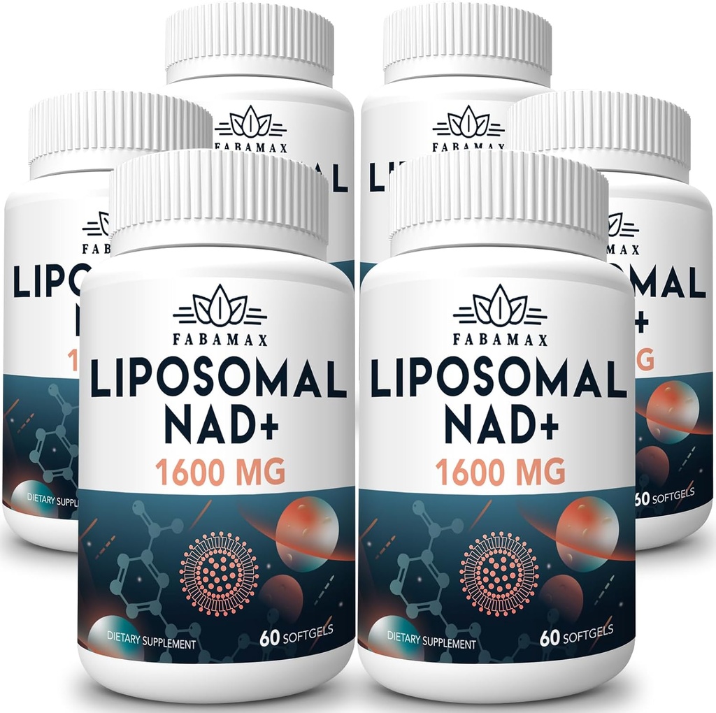 1600 mg suplement NAD liposomalu, 98% suplement Pure NAD +, Superior Absorption, Alternatywa dla Nikotynamidu Riboside lub NADH do zwiększenia NAD + dla Starzeniowej Obrony, Energia, Długoterminowa, 360 Softgels