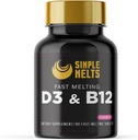 Rozpuszczalne tabletki bariatryczne D3 B12 Bis 124; Witamina B12 2500mcg & D3 125mcg 5000IU B 12 i D 3 Tabletki 124; Bone, Immune Support Bis 124; Flavor truskawkowy 124; Vegan 124; Supply Supply, 90- Day