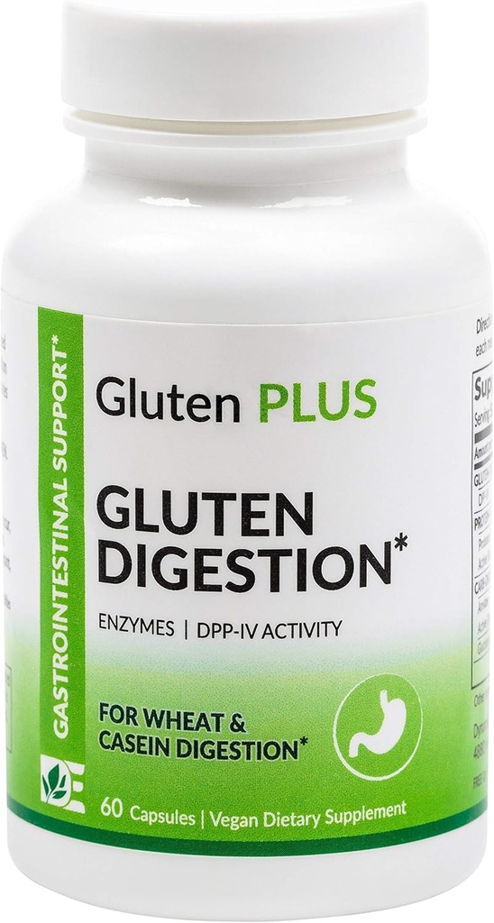 Gluten Digestive Enzym - Wsparcie pokarmowe - Suplement do trawienia Gluten - Gut Health Support & Nutriant Wchłanianie 124; 60
