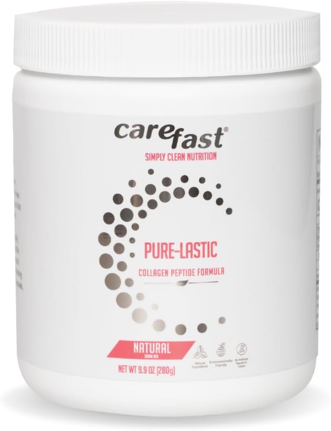 Kolagen Pure- LASTIC Peptydy, Pastwisko trawy Narastający napój odżywczy Mix Paleo Friendly, Zhydrolizowany Kolagen Proszek do wspierania wzrostu skóry, włosów i paznokci 9.9 Ounces (280 g)
