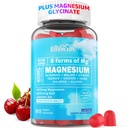 Magnezu Gummies 400mg Xiv 124; jako 8 Formy Magnezu Glycinate, Malate, Cytrate, Taurate, Oxide, i więcej 124; z Ashwagandha Extract, D3 & B12 Supports for Calm, Zzz, Mood, Muscle Cramp - Vegan 60 Cts