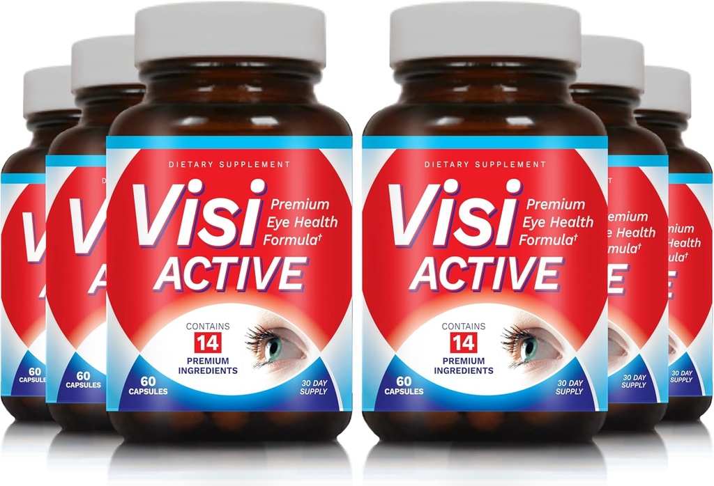 Vision Supplement Supplement - Eye Health Formula with L- Tartrate, Resveratrol, Blueberry Extract, Vitamin A, C, D & 11 Ingredients for Vision Supplement - 60 kapsułki / butelka - 6 opakowań