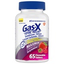 Gas- X Total Relief Chewable Tablets with Maximum Strength Gas Relief Simethicone 250 mg and Heartburn Relief Calcium Carbonian 750 mg, Bloating Relief, Mieszane Jagody - 65 Count