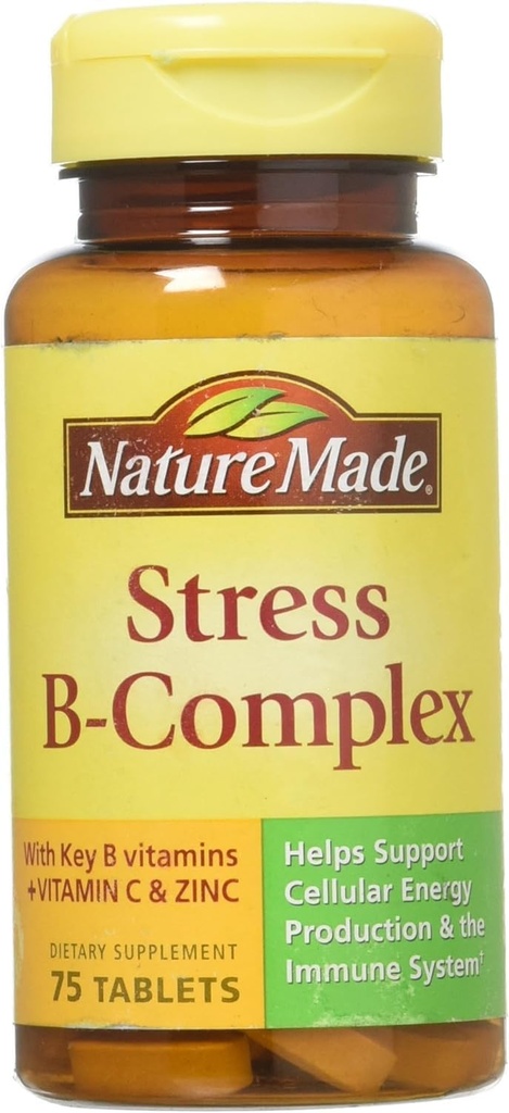 Nature Made Stress B Complex z Cynk Rozmiar 75ct (Opakowanie 2) 150 szt Razem