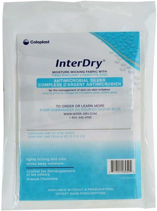 DSS Coloplast InterDry Textile with Antimicrobial Silver Complex 10 "x 36" (1Each)