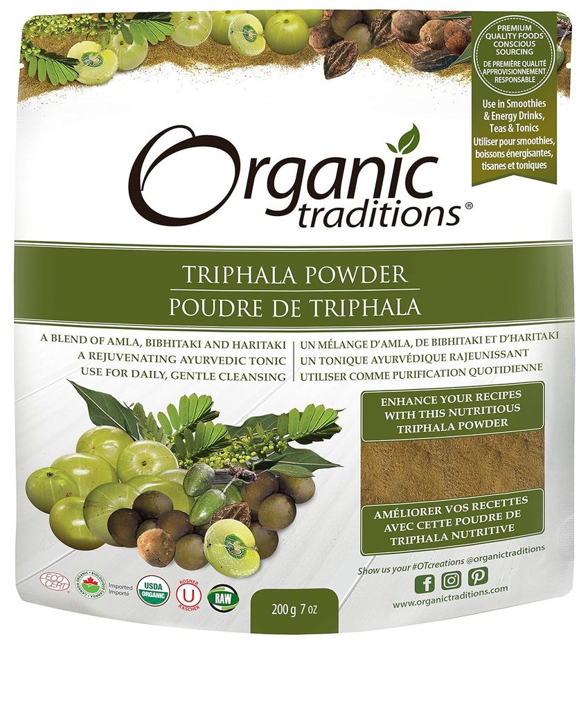 Tradycje organiczne Proszek organiczny, Triphala, 7 unce