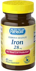 Rexall Siarczan żelaza 28 Mg - tabletki, 60 Ct
