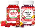 Lunakai USA Made Womens Multivitamin & Shilajit Gummies Bundle - Energia, Immune & Vitality Support - Natural Flavored - 60 Non-GMO Gummies Każdy