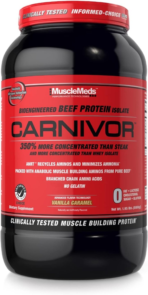 MuscleMedids Carnivor, Light Brown, Vanilla Karmel, 1.95 Funt (opakowanie po 1)