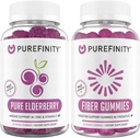 Włókno PUREFINITY + żeberka jagodowa Bundle (Inulin FOS Prebiotic Fiber Gummies + podwójna siła Gummies jagodowy z cynku i witaminy C)