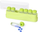 Cotygodniowy Pill Organizator 1 Czas w dniu, KOVIUU Usuwalne Pill Box 7 dzień, Przenośny Pill Travel Case, Raz dziennie kontener na leki, Tydzień Pillbox Dispenser do suplementu witaminy, Zielony