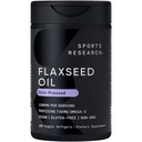 Sports Research Vegan Flaxseed Oil (1200mg) Herbal Supplement with Plant- Omega 3 - Vegan Certified & Non-GMO Verified - Gluten, Soy & Carrageenan Free (180 Veggie Softgels)