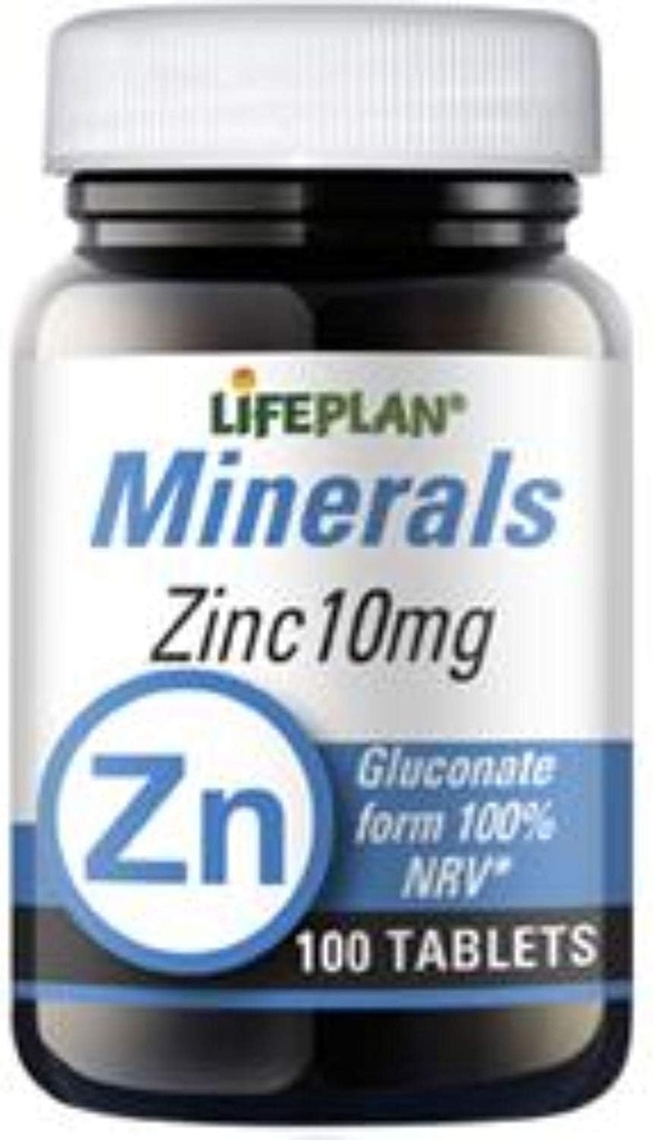Lifeplan 10mg Glukonian cynku Elemental - opakowanie zawierające 100 tabletek