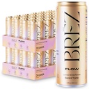 BREZ FLOW Mushroom Mane Mushroom Drink, 48- Pack, Non-Infused, Adaptogens, Relieving, Podnoszenie i społeczne, musujące Lemon Elderflower Tonic 12 Fl oz
