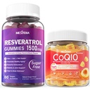 Bezcukrowe Gumiaki Resveratrol 1500mg + CoQ10 200mg 100mg Nadziewane Gumiaki z Magnezu Wsparcie Zdrowe Starzenie i długowieczność