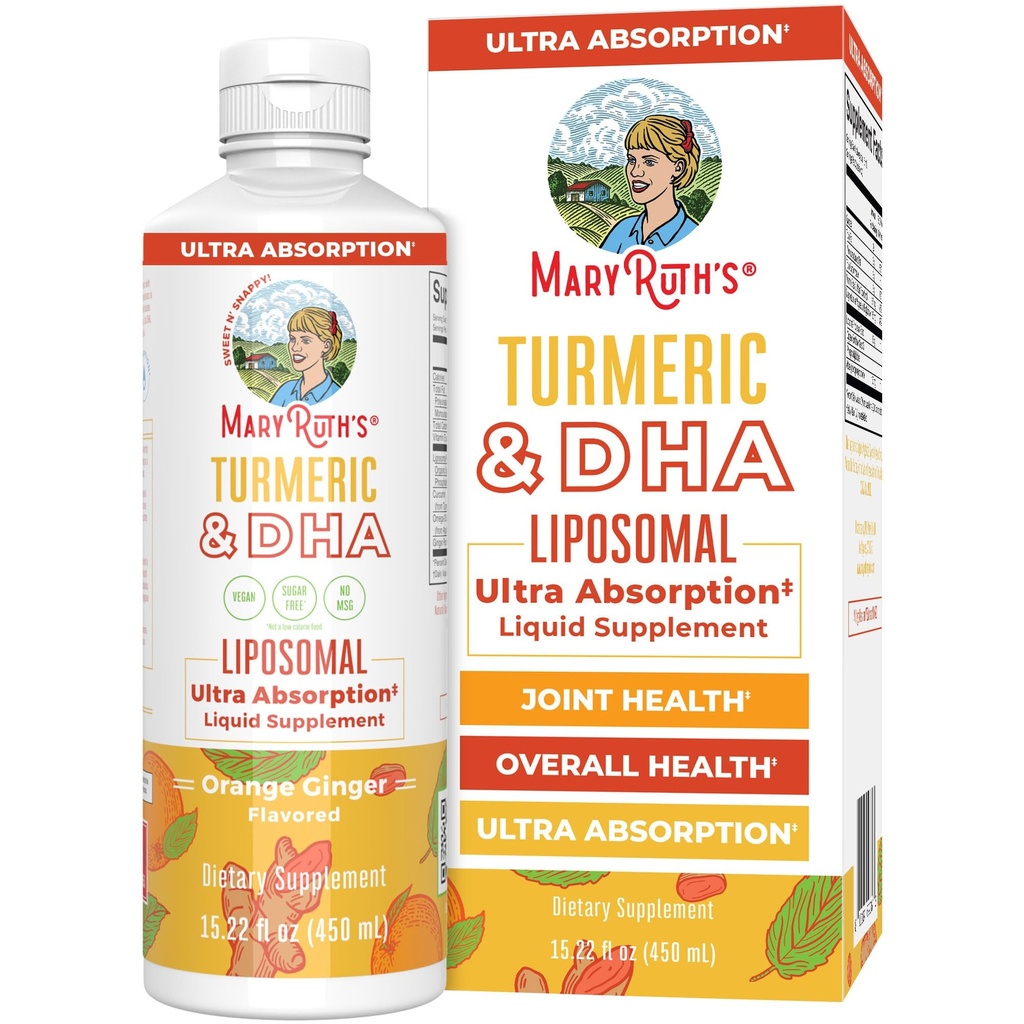 MaryRuth Organics Budapest 124; Liposomal Turmeric & DHA Budapest 124; Curcumina Budapest 124; Ginger Root Oil Budapest 124; Algal DHA & Witamina E Budapest 124; Funkcja kognitywna Budapest 124; Wsparcie dla nastrojów 124; Wspólne zdrowie Budapest 124; Suplement płynny Budapest 124; 15.22 oz