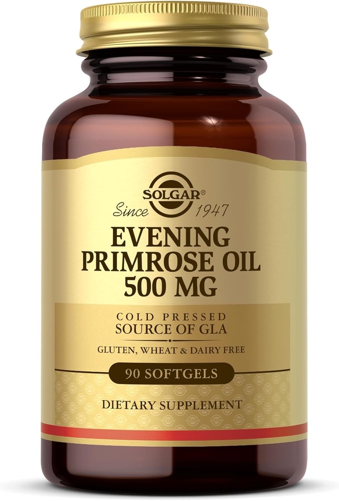 Solgar Wieczór Primrose Oil 500 mg - 90 Softgels - Cold Pressed Source of GLA - Gluten Free, Dairy Free - 90 Servings