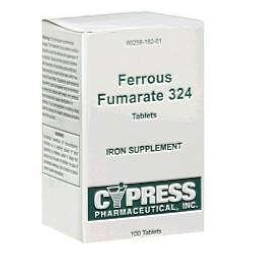 Cypress Pharmaceutical Ferrous Fumaran 324 Tablets, Boxed, 100ct