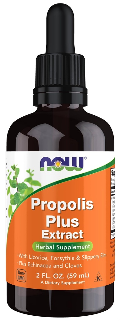 Teraz suplementy żywności, Propolis Plus ekstrakt z kroplomierzem, suplement ziołowy, 2-unce