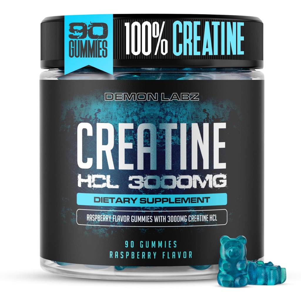 Creature HCL 3000mg Per Serving - Malina Flavour - Wegan Gummies (90 Count (Pack of 1), Malina)