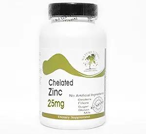 Chelated Cynk 25mg ~ 200 Kapsułki - Brak dodatków ~ Suplementy do naturetyfikacji