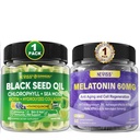 NEVISS Melatonina 60 mg Gumiaki + Gumiaki oleiste z nasion czarnego