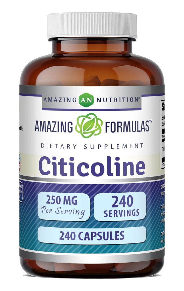 Amazing Supples Citicoline 250 Mg XI124; Capsules Supplement XI124; Non-GMO XI124; Gluten Free XI124; Made in USA (240 Count)