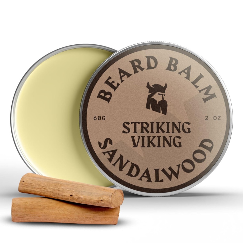 Balsam z brodą dla mężczyzn - Pozostawić w Beard Conditioner - Styling Balon Made with Natural Derived Beard Butter, Argan & Jojoba Oils (2 unce (Pack of 1), Sandalwood)