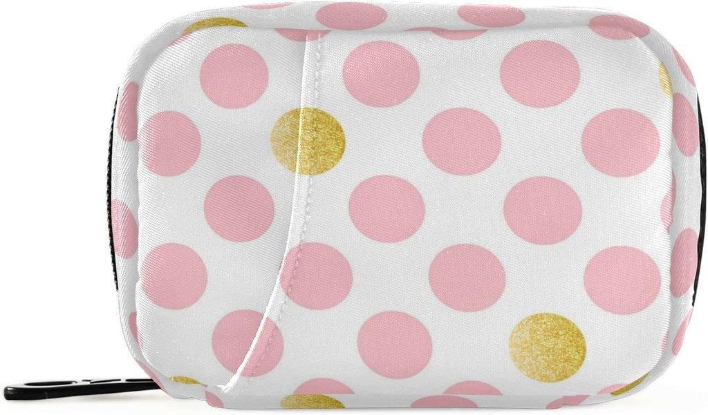 Pink Golden Polka kropki pióro Box 7 dzień pióro torba torba Travel Pill Torba organizatora z Zipper przenośny tygodniowy przypadek Compact Rozmiar dla posiadacza suplementu witaminy