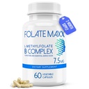 L- Metylfolan + B12 Metylkobalamina & B6 Mieszanka (7, 5 mg) - 60 Kapsułki - Aktywny kompleks B- ze współczynnikami i zasadniczymi kwasami aminokwasów - Nie GMO, Gluten Free, Nie Fillery