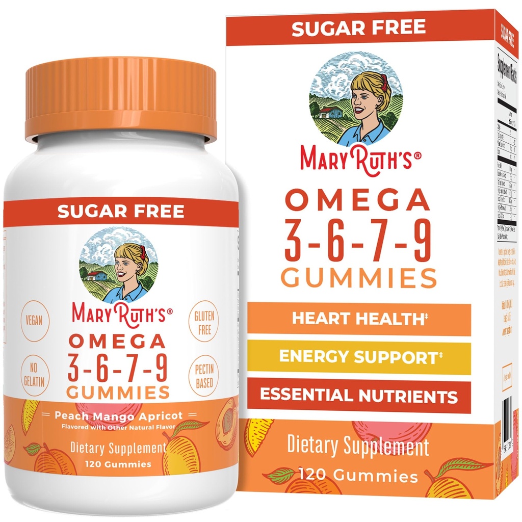 MaryRuth Organics Vegan Omega 3 6 7 9 Gummei wegan 124; Do 4 Miesiące dostaw 124; Omega 3 Suplement z olejem lnianym 124; Omega 3 Gummei Birmingham 124; Brak smaku ryb 124; Non-GMO Birmingham 124; 120 Count