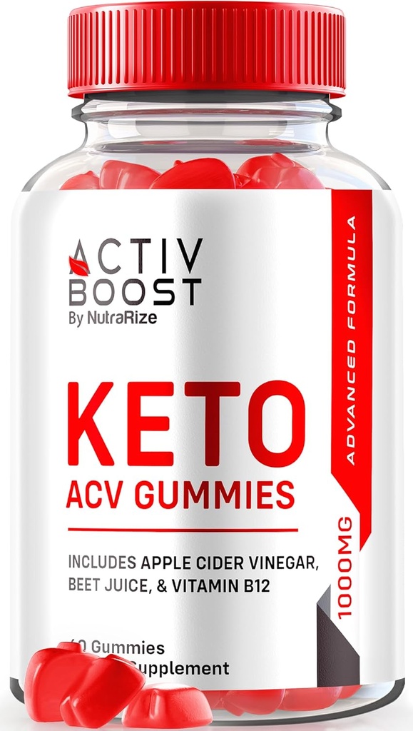 NutraRize Activ Boost Keto ACV Gummies - Keto Supplement for Advanced Weight Loss, Maksymalna moc, Gomitas Recenzje (60 Gummies)