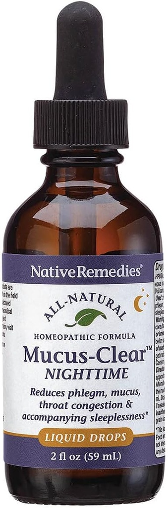 Native Remedies Mucus-Clear Nighttime - Tymczasowo łagodzi zatłoczenie i wspiera spokojny sen