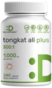 Tongkat Ali Extract 300: 1 z Horny Goat Weed 1,100mg - indonezyjski Longjack Eurycoma Longifolia Root - Dodatkowa siła Herbal Suplement dla Energii