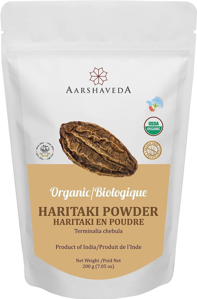 SS Ayurvedic Haritaki Proszek Building 124; Churna Building 124; Organic Building 124; Natural Harde Powder Building 124; EU Organic Building 124; Opakowanie 200 Gm