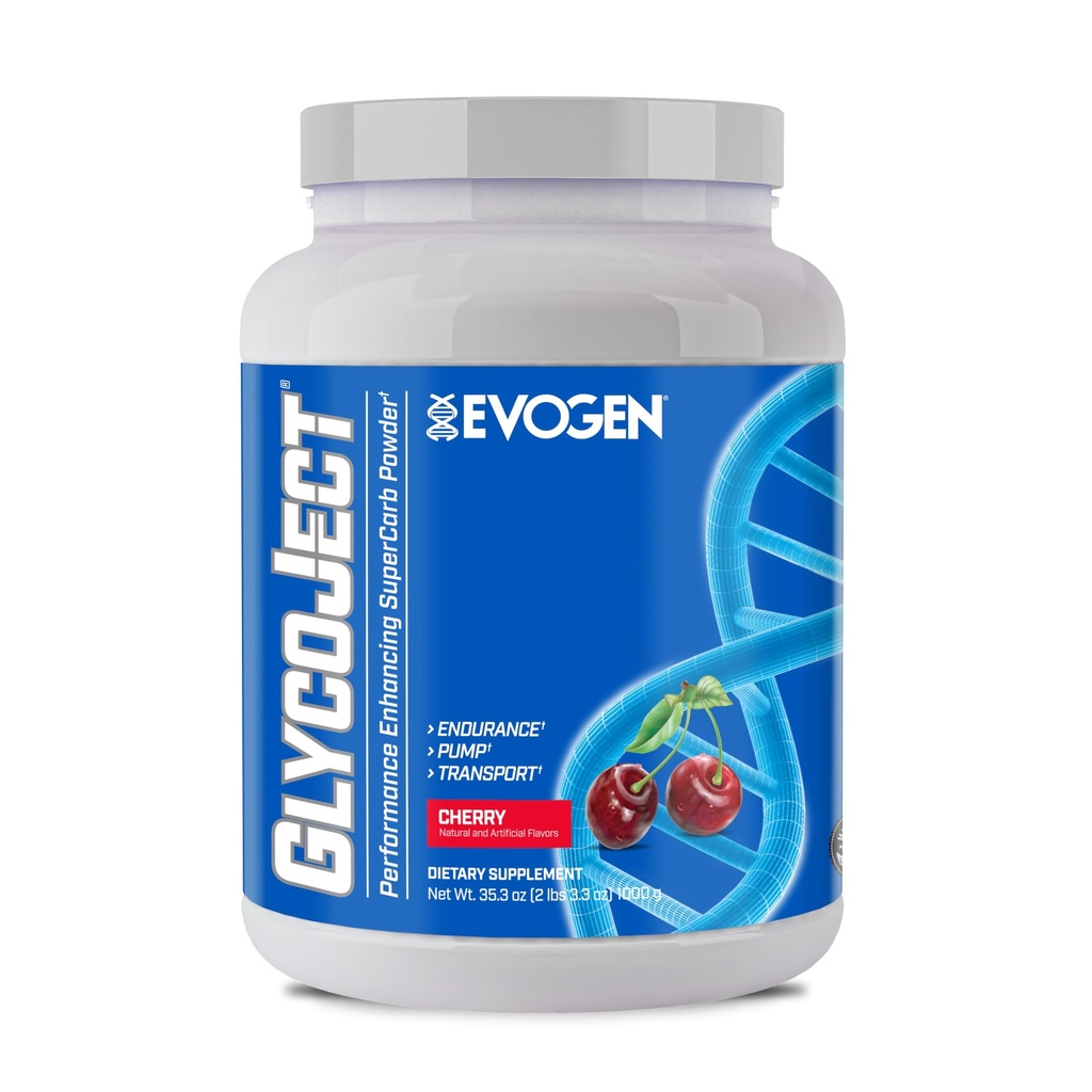 Evogen GlycoJect - Super Carb w proszku 124; Szybkie wchłanianie do wstępnego treningu 124; Węglowodany proszek do wytrzymywania 124; Post- Trening lub przed treningiem dla mężczyzn i kobiet 124; Cherry w proszku 124; 37