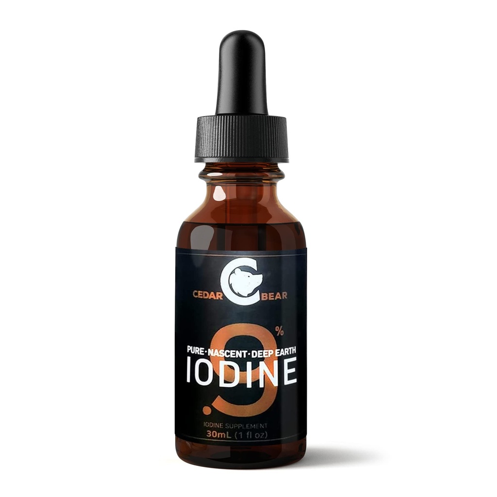 Cedar Bear - 0,9% Pure Nascent Deep Earth Jod Supplement, All- Natural Thyroid Support and Metambosis Booster, All- Free Alcohol Jod Drops, Natural Jod Liquid, 1 fl oz / 30 ml