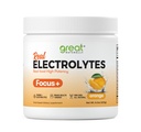 Focus + Pomarańczowy elektrolit nootropowy: Hydration & Brain Support for Cognitive Enhancement, Memory, Concentration - Citicoline, Organic Cafeline, Mexico B12 - Made in USA