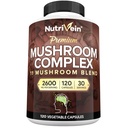 Żywotne Premium Mushroom Supplement 2600 mg- Butelka 120 Capsules- 11 Nootropowy Mushroom Complex - Lew 's Mane, Cordyceps, Chaga, Reishi, Turcja Ogon, Maitake, Shiitake, Agaricus, Biały guzik, Oyster