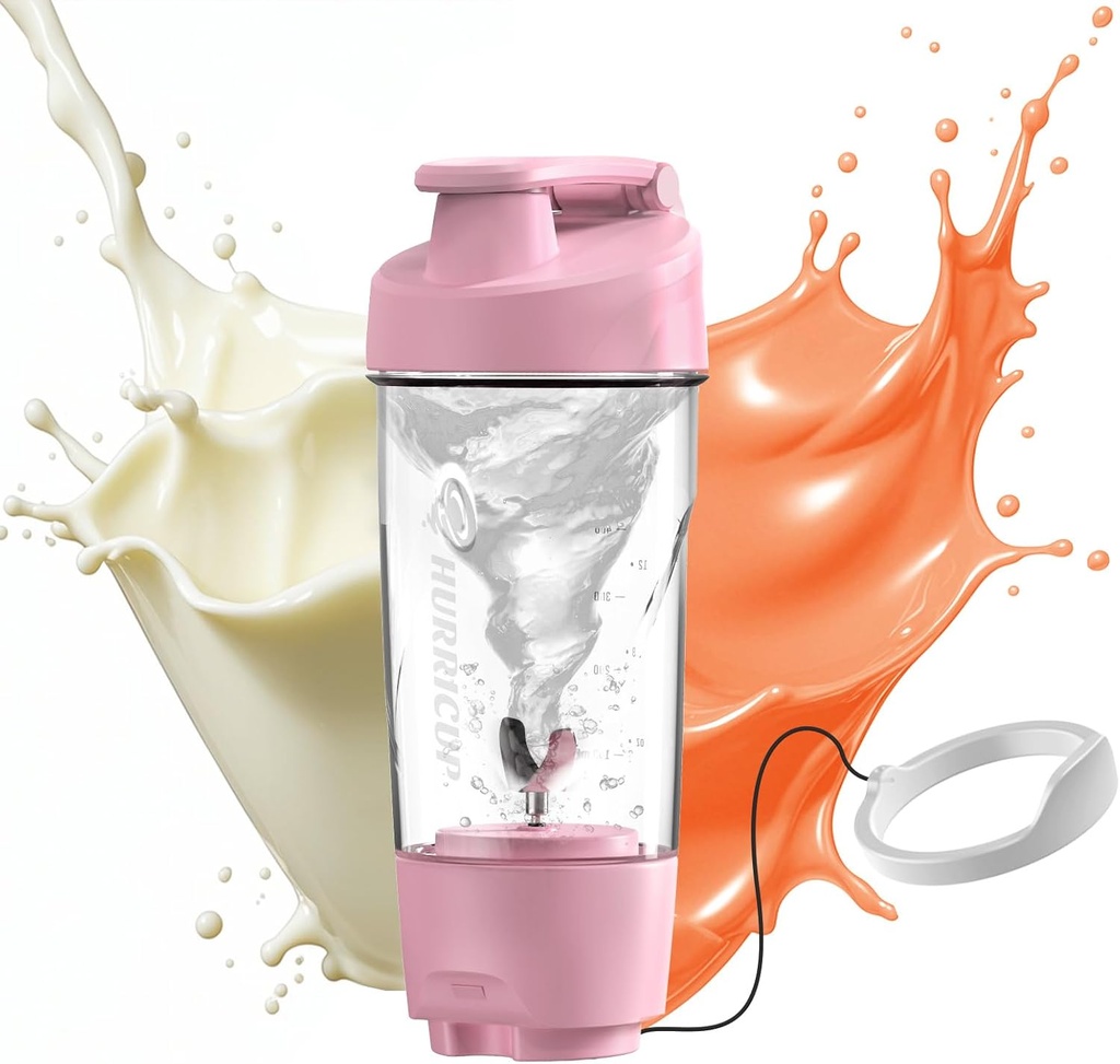 Hurricup 22 Butelka do shakera proteinowego Oz do mieszania protein, BPA darmowe szklanki shaker protein do shakes protein, Serwatka puder Smoothie Cup for Precuting Butelka mikser, Akcesoria siłowni dla kobiet i mężczyzn, Różowy