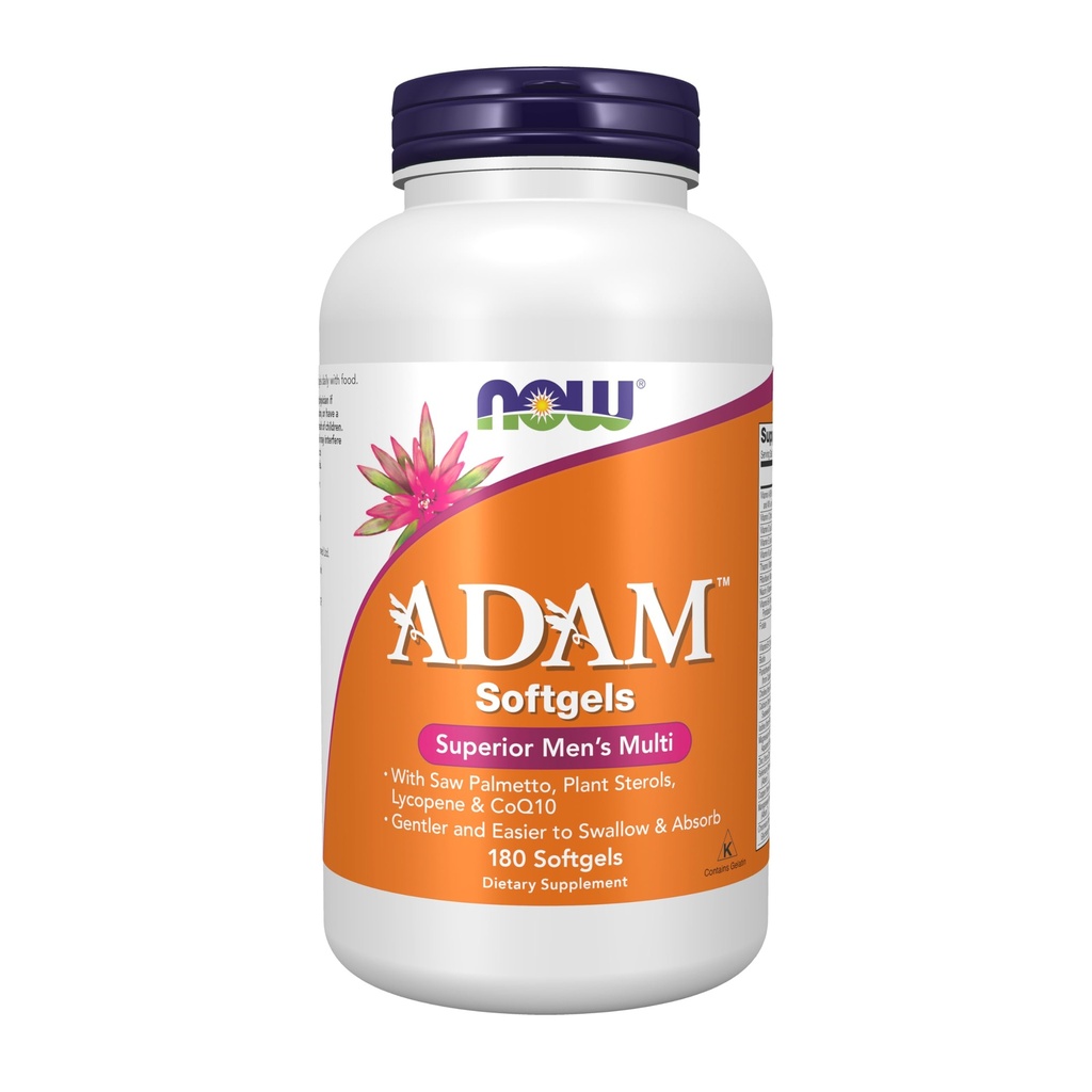 Teraz suplementy żywności, ADAM ™ Multiwitamina mężczyzn z Saw Palmetto, Steroli roślinnych, Likopen i CoQ10, 180 Softgels