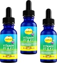 Płynna witamina D3 K2 Krople z MCT Oil 5000 IU - Wegan, Nie Smakować, Nie Zapach, Bez zapachu, Soy- Free, Gluten Free, Nie-GMO, 1000 IU na kroplę, Wzmacnia energię i system immunologiczny (3 Pack)