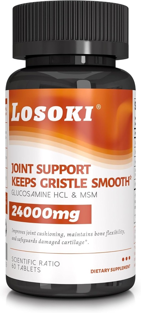 Wspólne wsparcie Losoki - Glukozamina Chondroitin MSM Suplement do Wspólnego Zdrowia - 60 tabletek