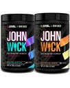Jacked Factory X John Wick - Wick Mode Pre Workout Powder - Intensywna energia, Battle- Ready Focus, Niepowstrzymane zaangażowanie i Sheer Will - Baba Yaga Blue Raz & Last Tropical Sunrise