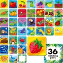 Pamięć pasujące gry, 72 PCS temat charakter pasujące karty dla Toddlers 36 Pary karty pamięci dla przedszkola 4 5 6 Lat