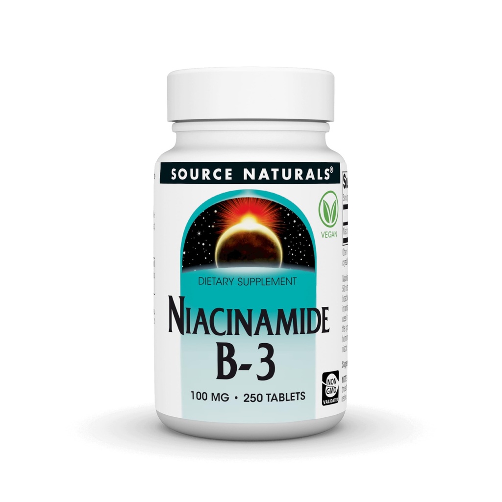 Źródło Naturals Niacinamide B-3, 100 mg Suplement diety - 250 tabletek