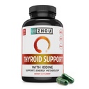 Zhou Thyroid Support - Suplement tarczycy dla kobiet i mężczyzn z cynku, jodu i selenu, Metabolic Health Thyroid Complex, Antyoksydant Support with Aswagandha & Kelp - 120 Veggie kapsułki