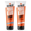 Dzikie Willies PROGRO Beard Shampoo and Conditioner Kit - Fortified w / kofeina & Biotin - Wzmocnienie, Flake- Free, Moisturizing Beard Wash and Conditioner for Men, 2 x 5oz Tubes